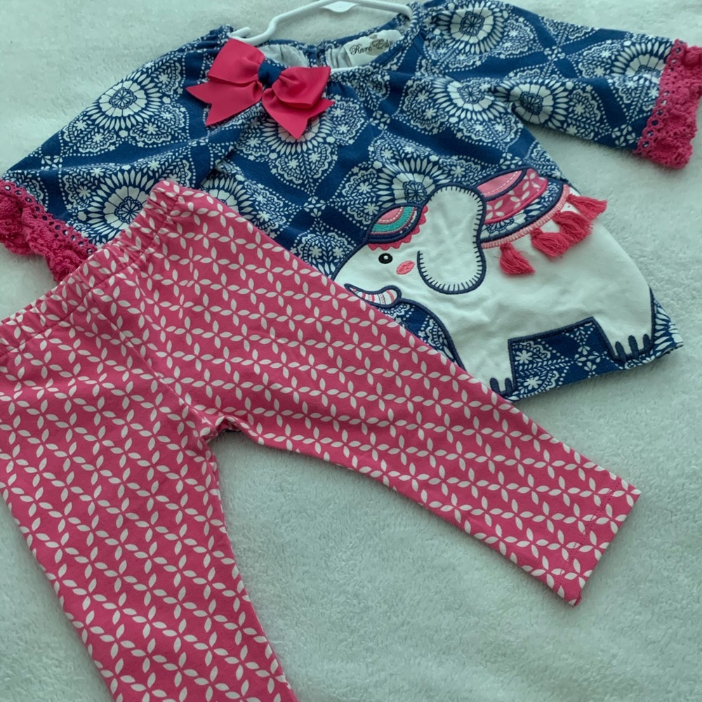 Rare editions elephant tunic with pants